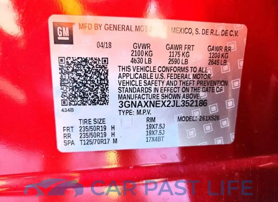 3GNAXNEX2JL352186# 13