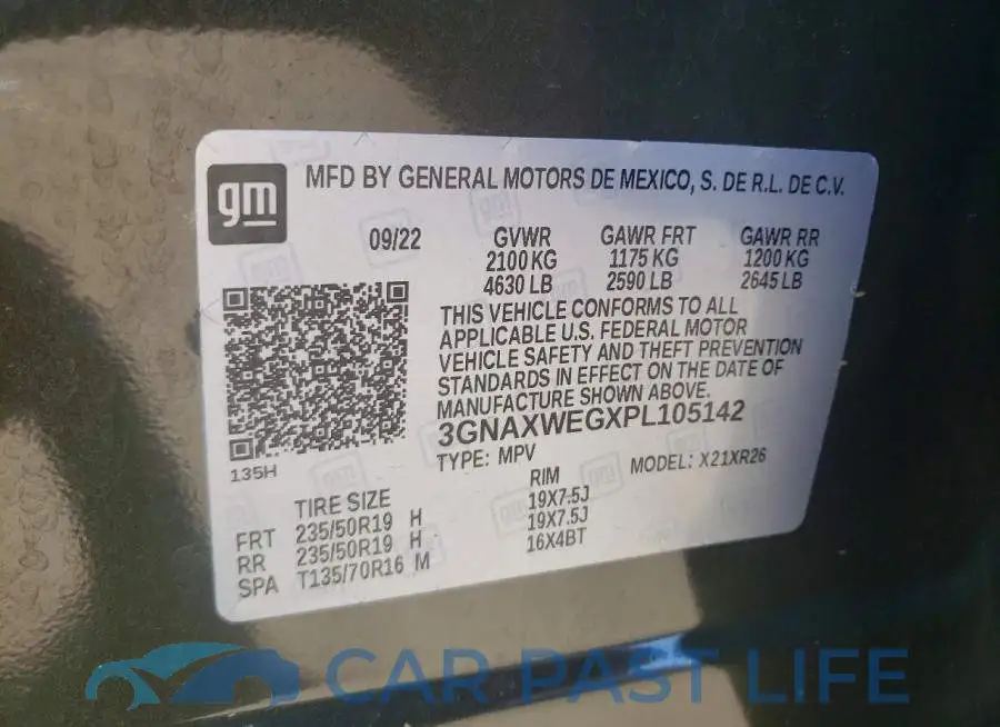 3GNAXWEGXPL105142# 13