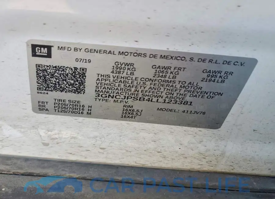 3GNCJPSB4LL123381# 12