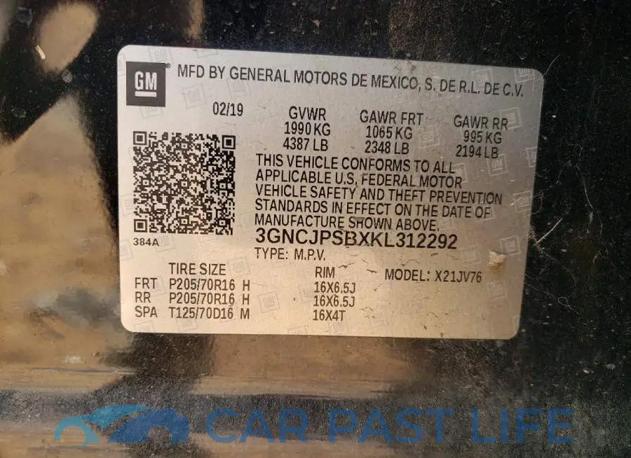 3GNCJPSBXKL312292# 13