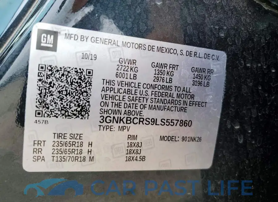 3GNKBCRS9LS557860# 12