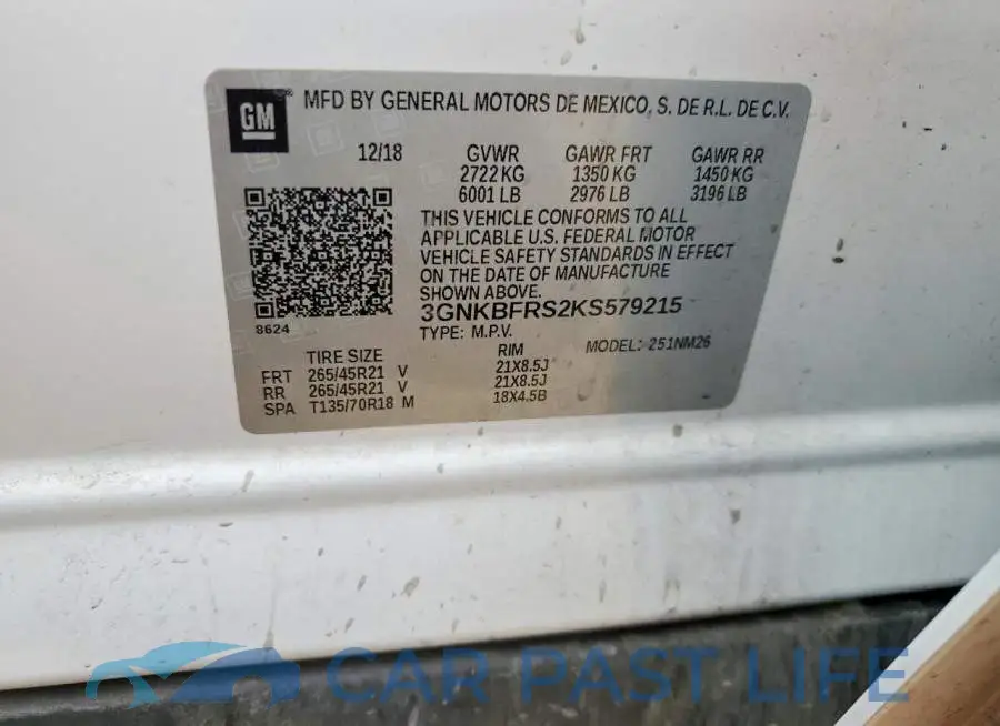3GNKBFRS2KS579215# 12
