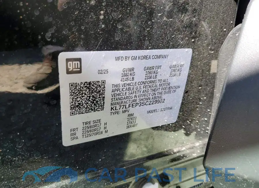 KL77LFEP3SC229902# 14