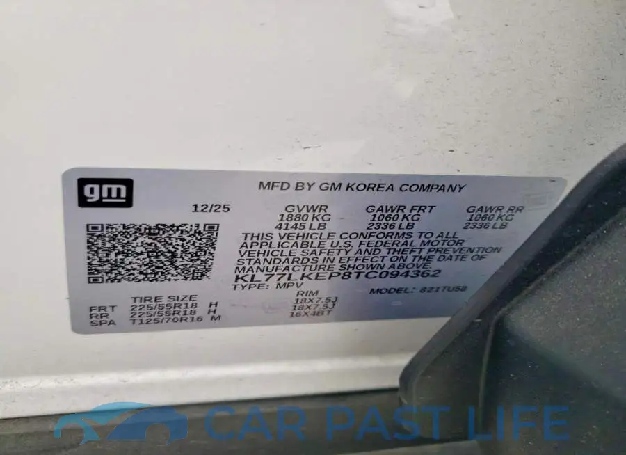 KL77LKEP8TC094362# 12