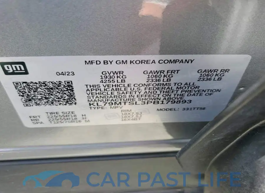KL79MTSL3PB179893# 13