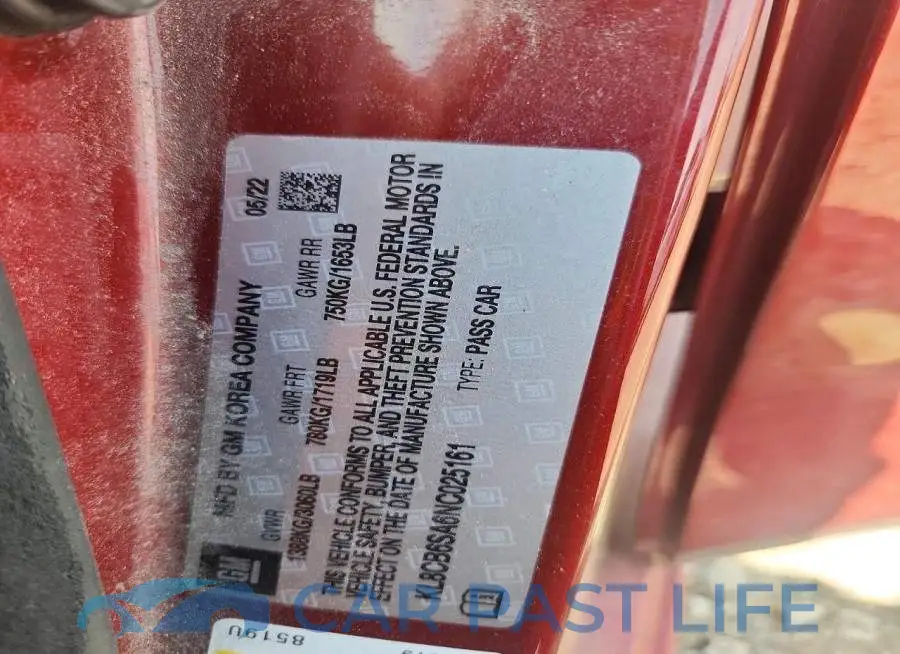 KL8CB6SA6NC025161# 12