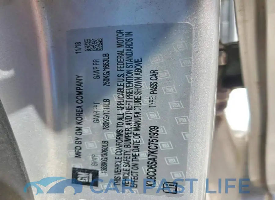 KL8CD6SA7KC751939# 12