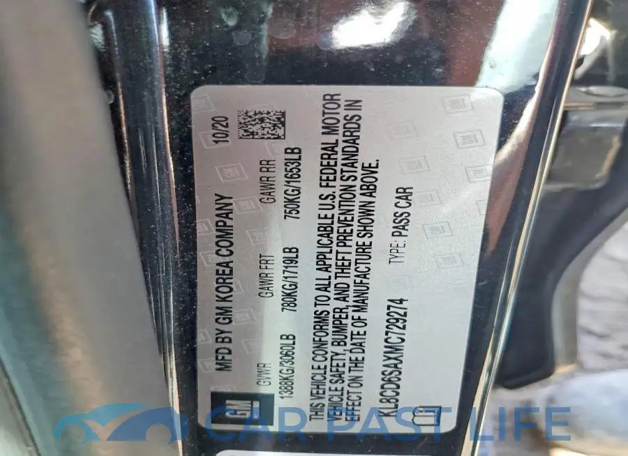 KL8CD6SAXMC729274# 12
