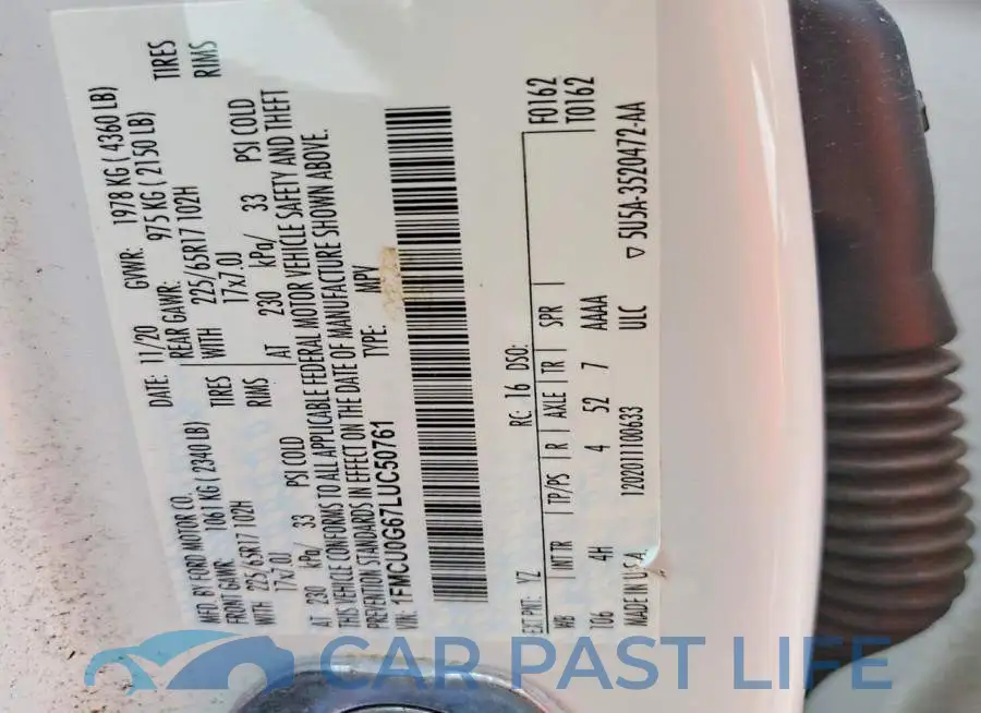 1FMCU0G67LUC50761# 13