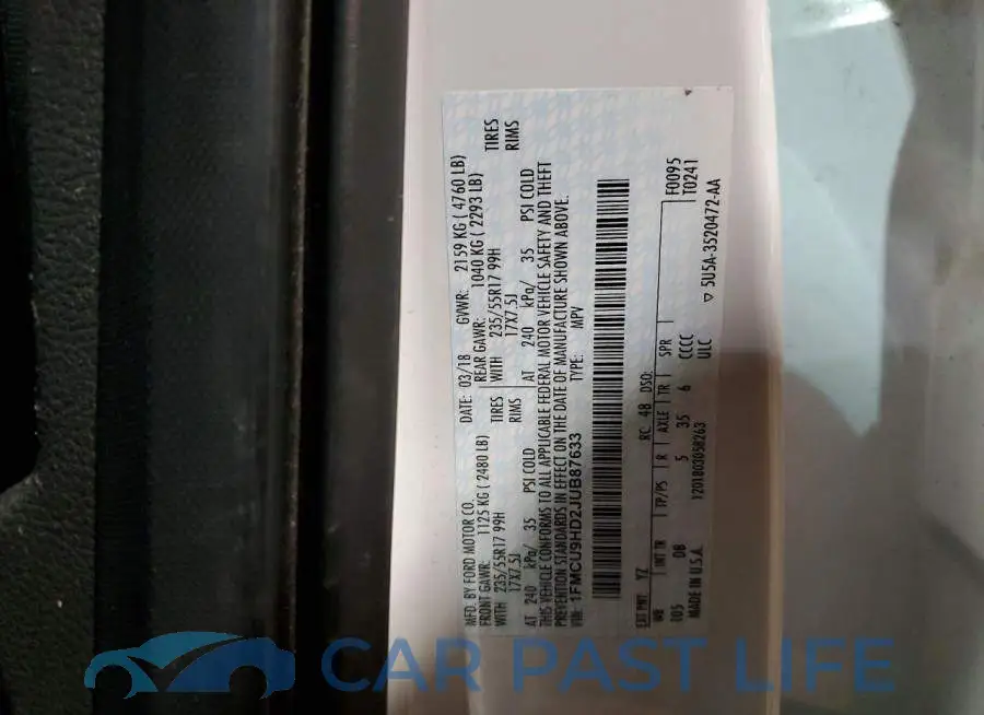 1FMCU9HD2JUB87633# 13