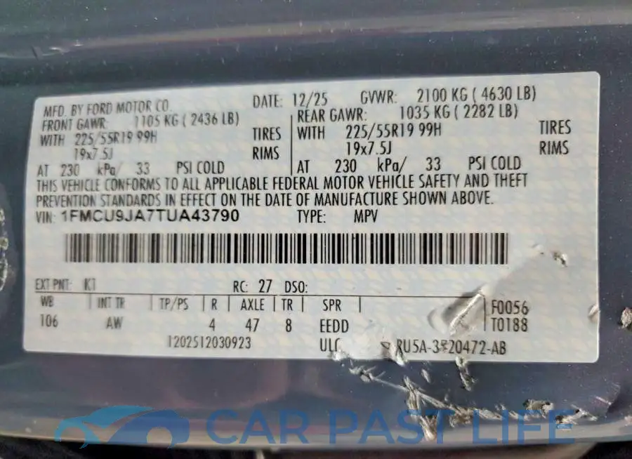 1FMCU9JA7TUA43790# 14