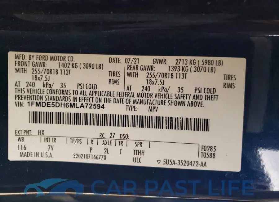 1FMDE5DH6MLA72594# 13