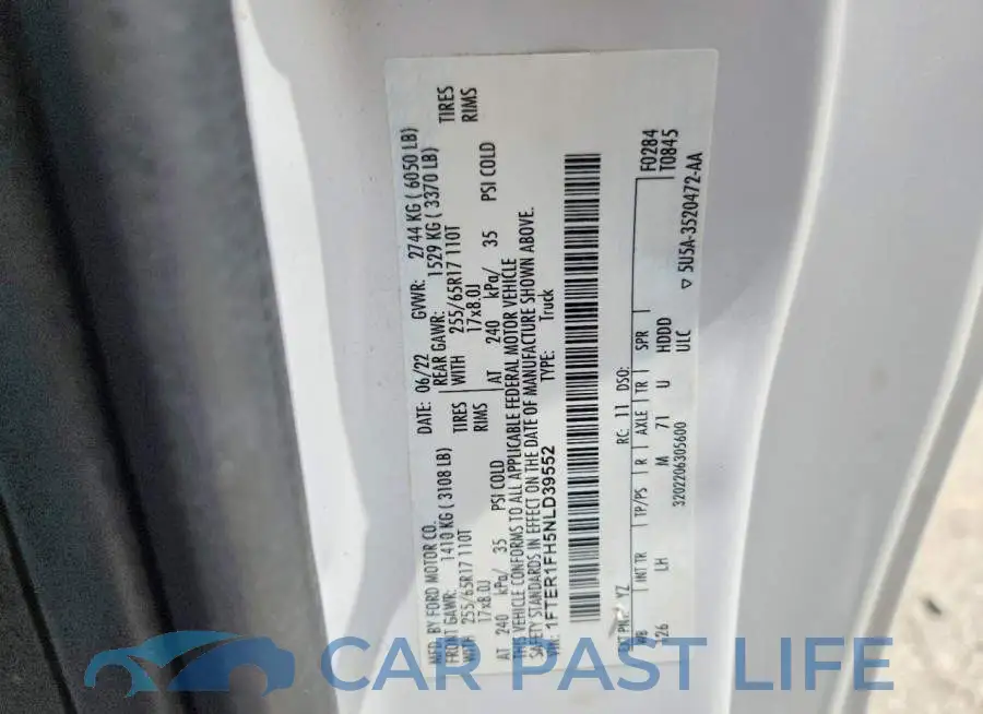1FTER1FH5NLD39552# 12