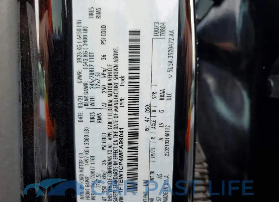 1FTEW1CP4MFA99041# 13