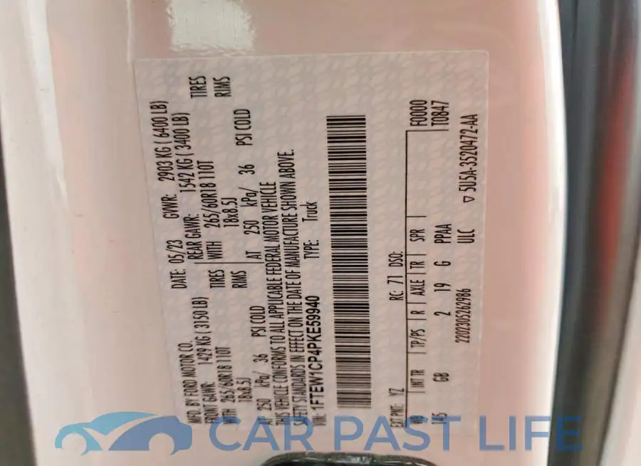 1FTEW1CP4PKE59940# 13