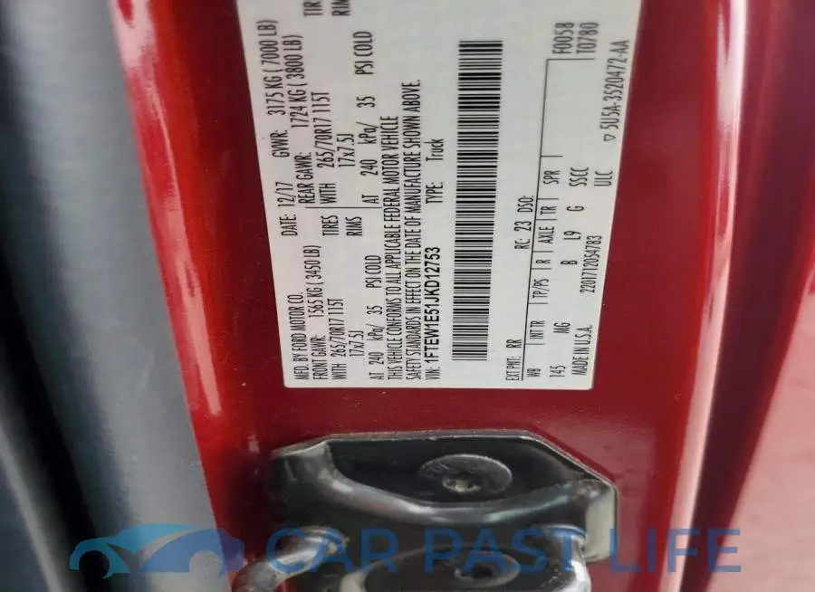 1FTEW1E51JKD12753# 12