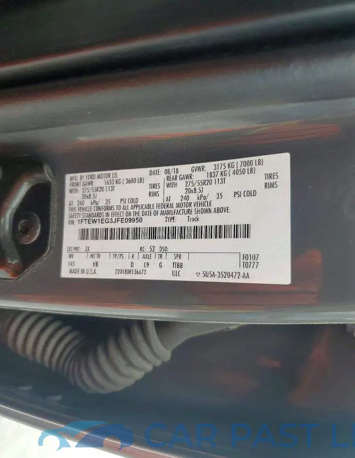 1FTEW1EG3JFE09950# 12