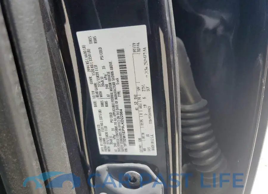 1FTEW1EP9LKD22984# 12
