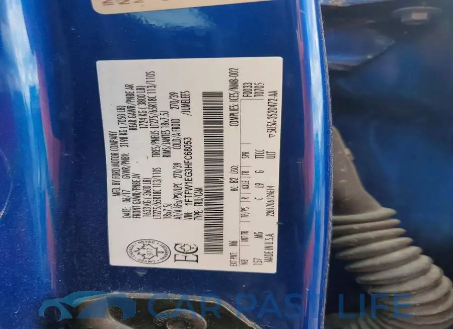 1FTFW1EG3HFC68053# 12