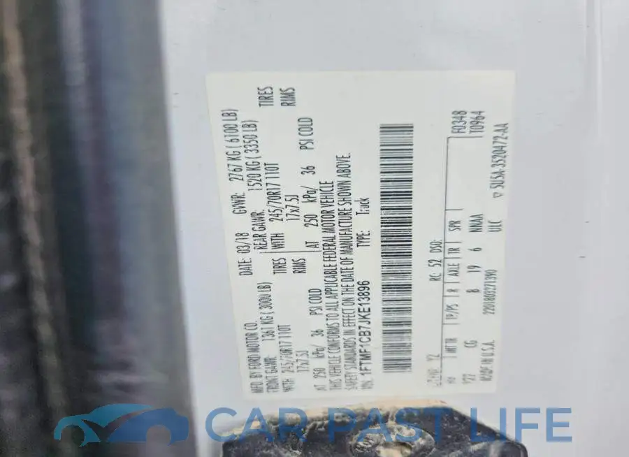 1FTMF1CB7JKE13896# 12