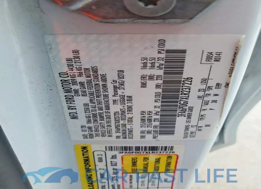 3FA6P0G7XLR237226# 12