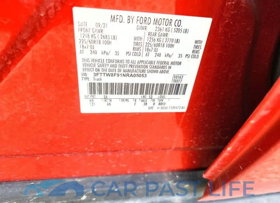 3FTTW8F91NRA05053# 12