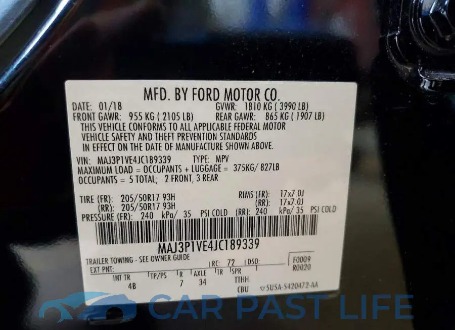 MAJ3P1VE4JC189339# 12