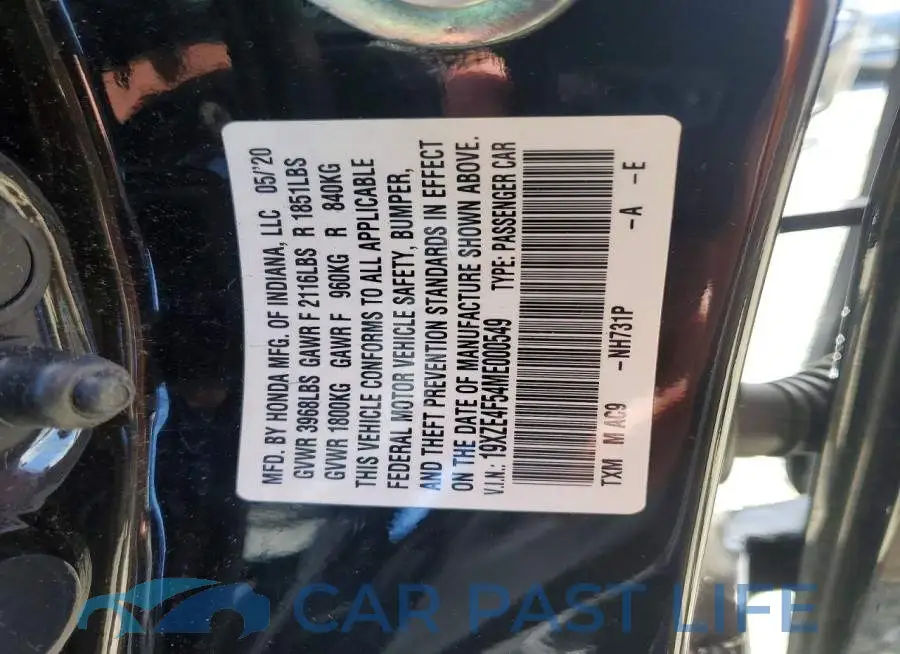 19XZE4F54ME000549# 13