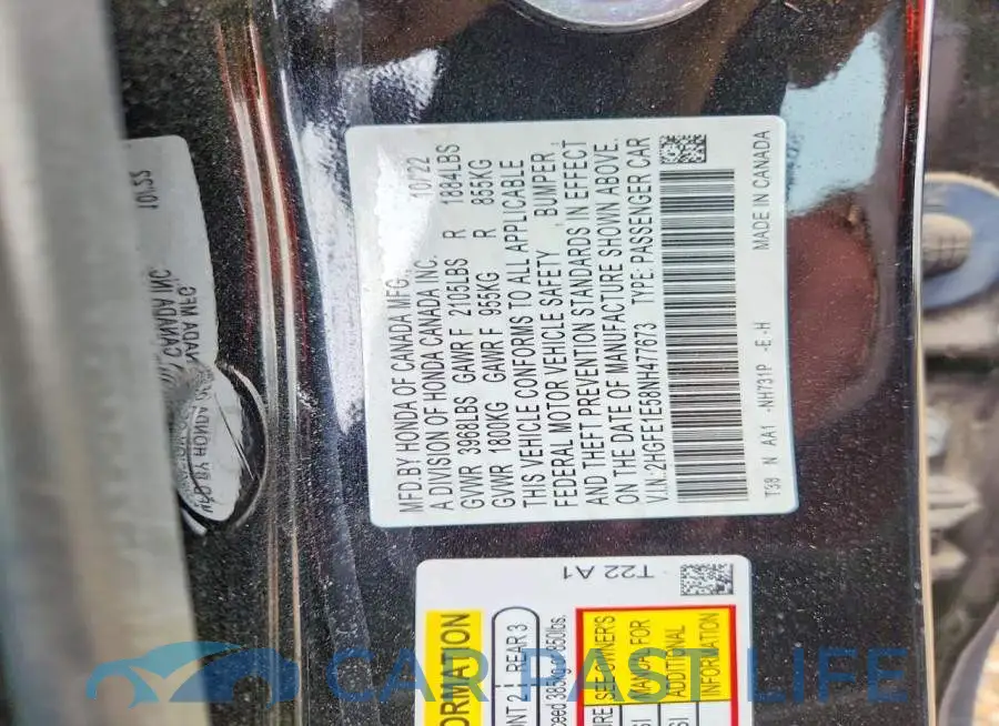 2HGFE1E58NH477673# 12