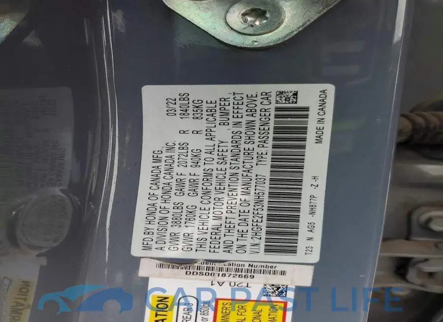 2HGFE2F53NH577037# 13