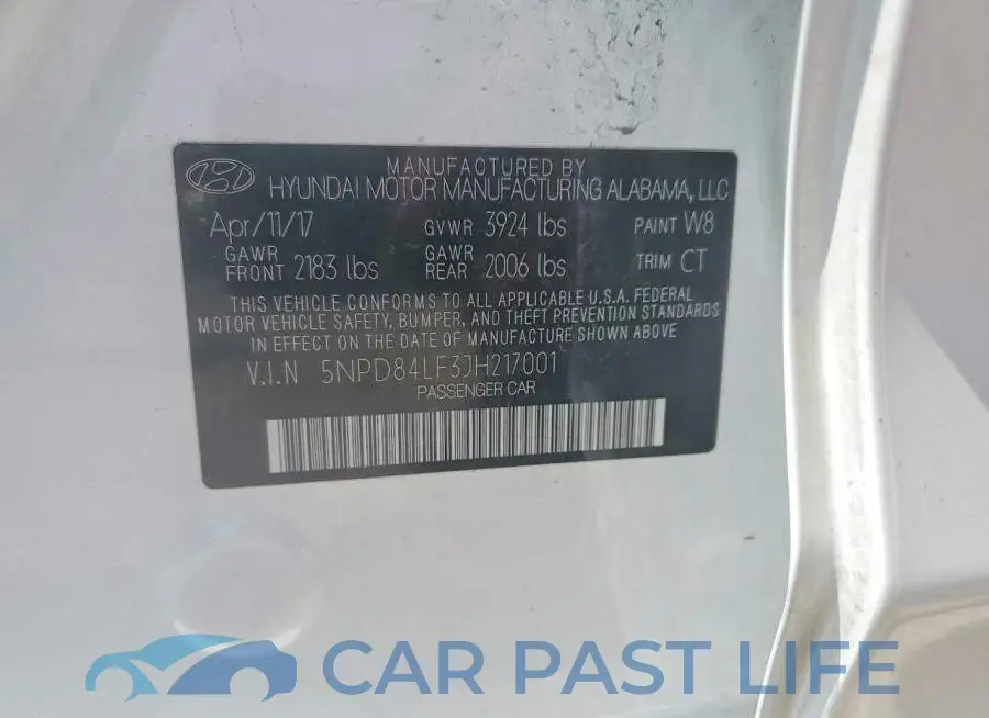 5NPD84LF3JH217001# 12