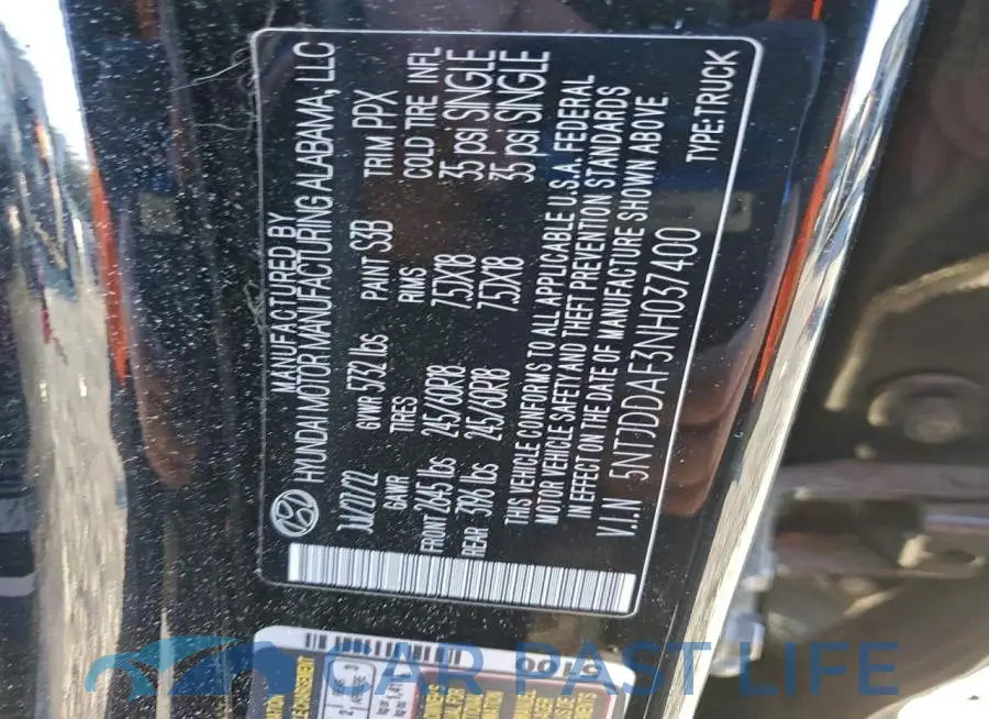 5NTJDDAF3NH037400# 13