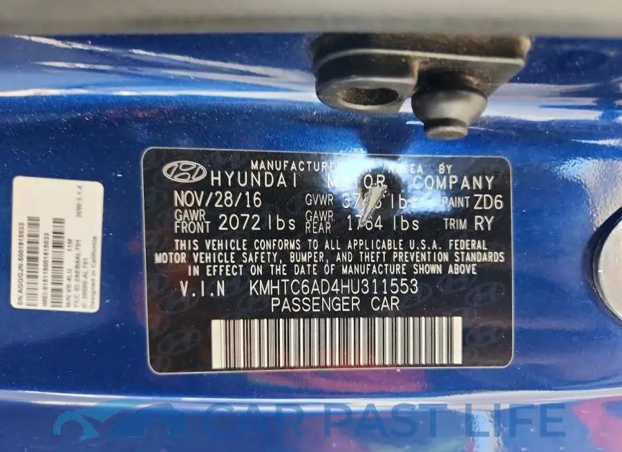 KMHTC6AD4HU311553# 12