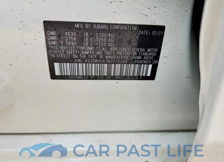 4S3BWAD67M3016048# 13