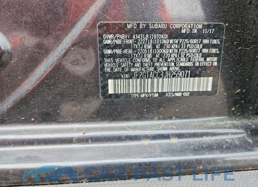 JF2GTACC3JH259071# 13