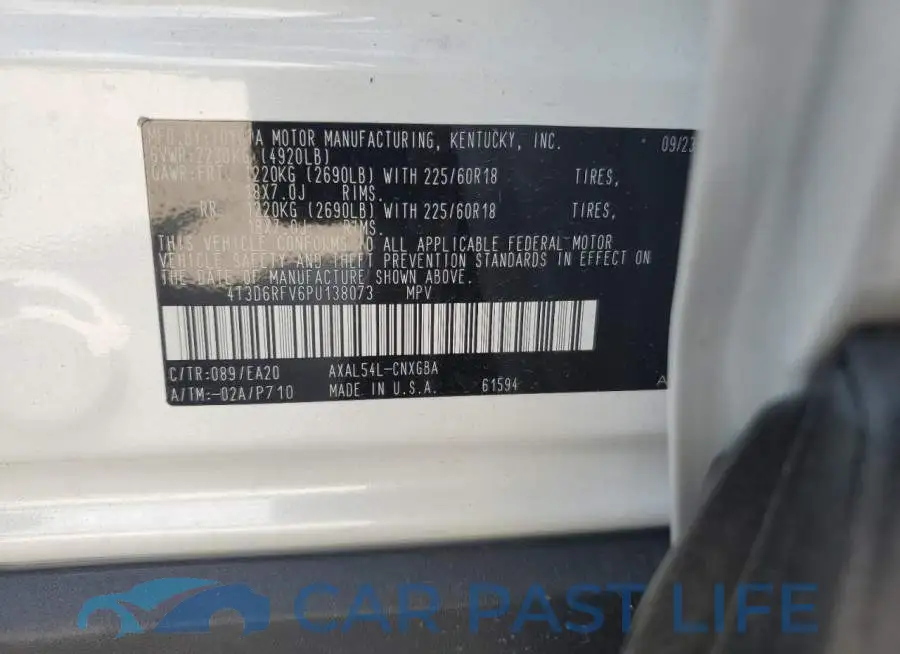 4T3D6RFV6PU138073# 14