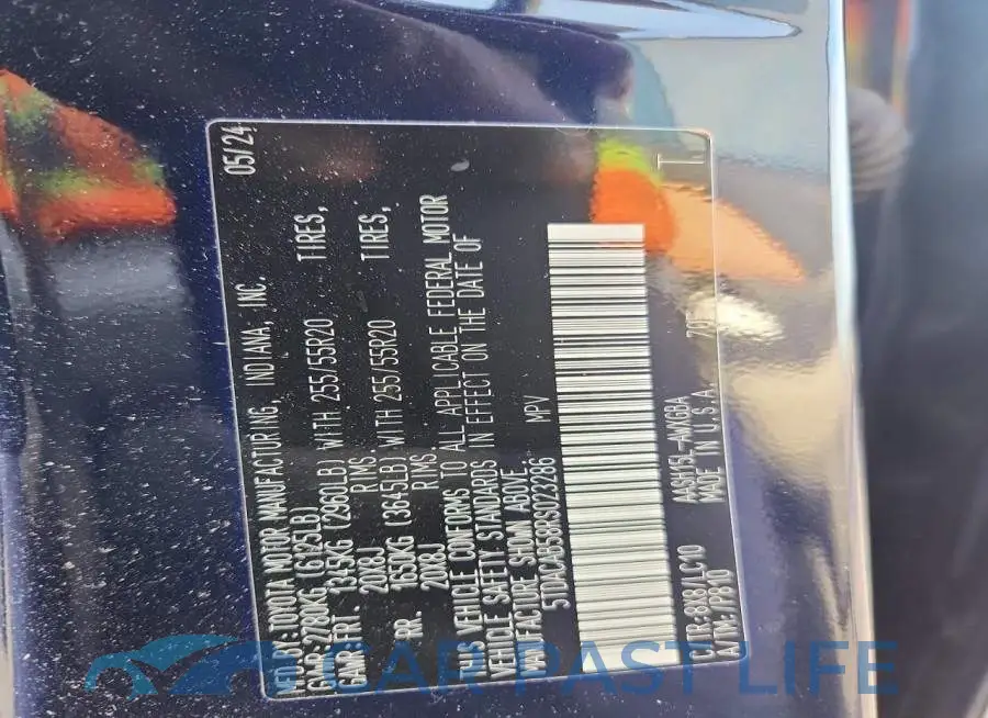 5TDACAB58RS023286# 13