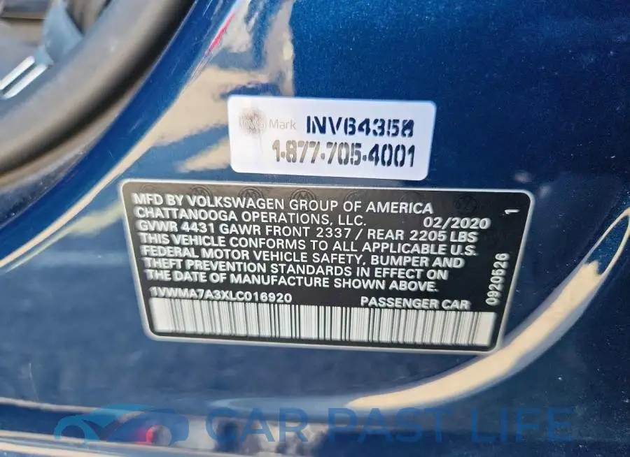 1VWMA7A3XLC016920# 12