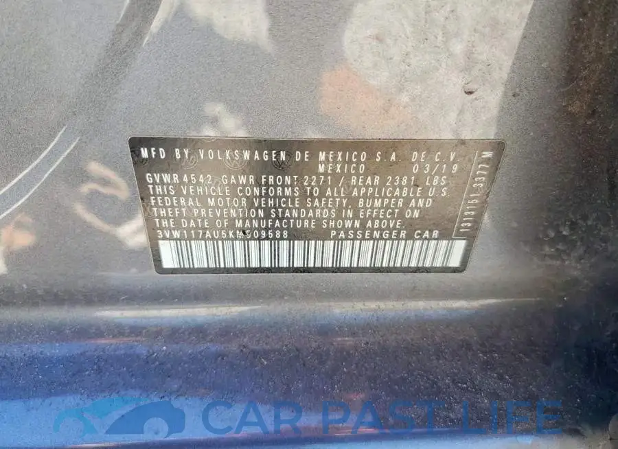 3VW117AU5KM509588# 13