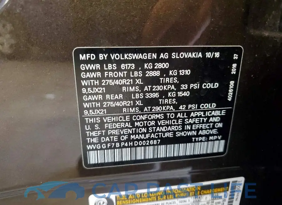 WVGGF7BP4HD002687# 13