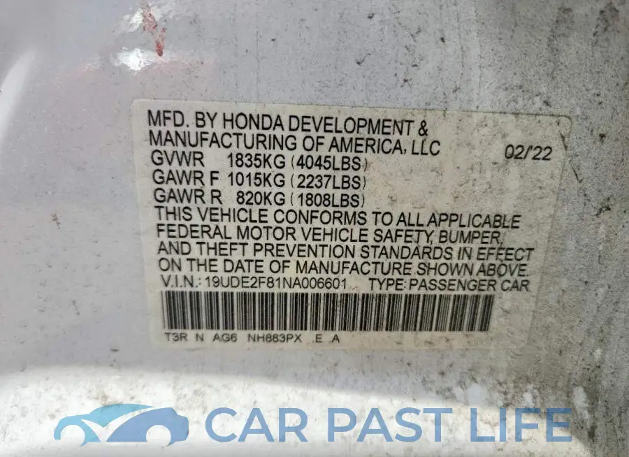 19UDE2F81NA006601# 12