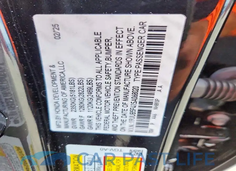 19UUB5F41SA068020# 12