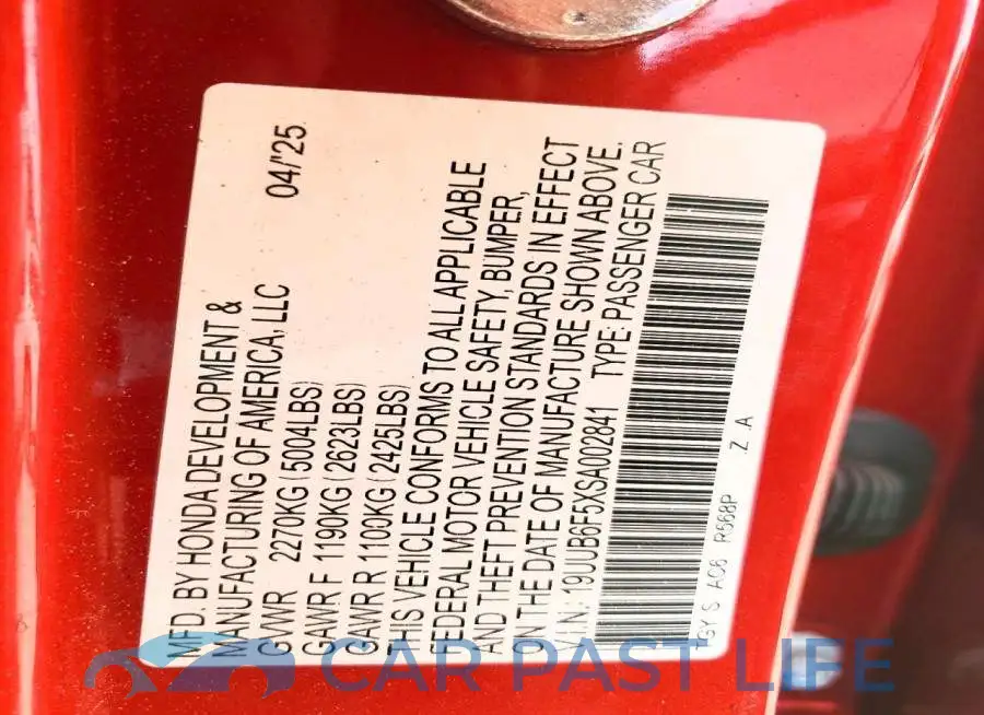 19UUB6F5XSA002841# 12