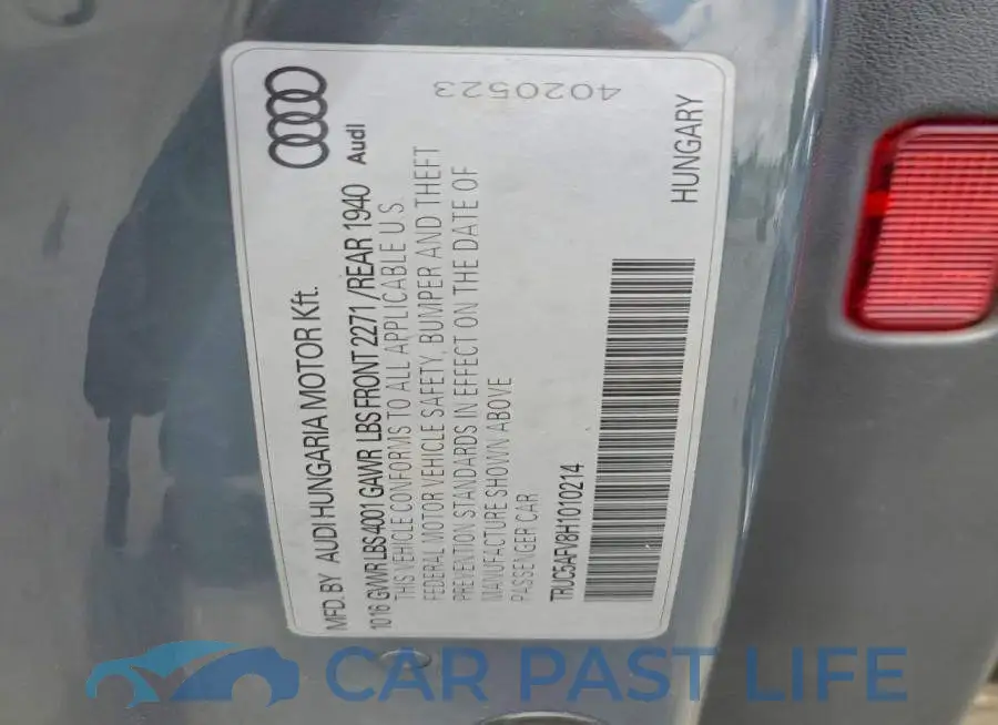 TRUC5AFV8H1010214# 13