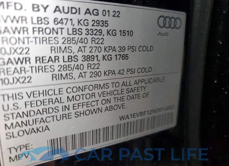 WA1EVBF12ND014852# 14