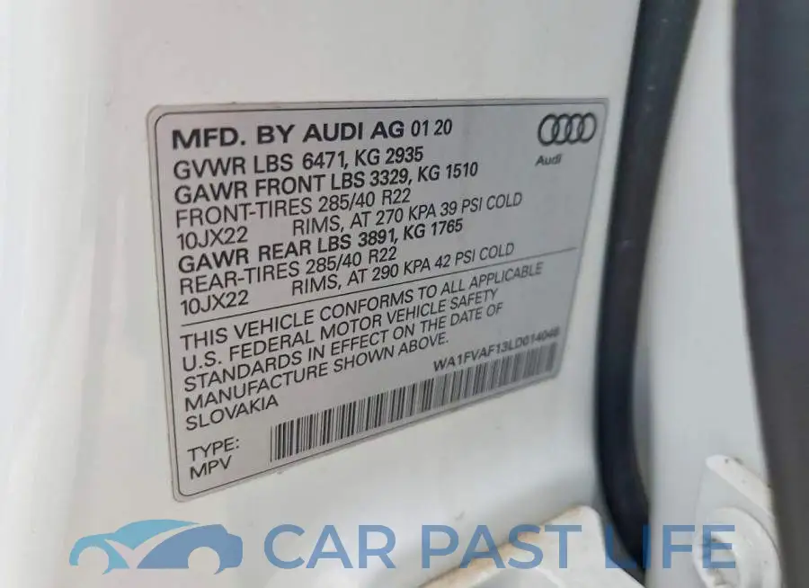WA1FVAF13LD014046# 12