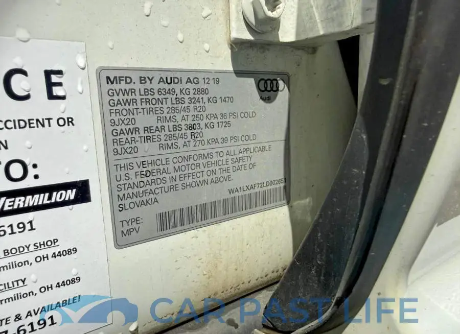 WA1LXAF72LD002651# 12