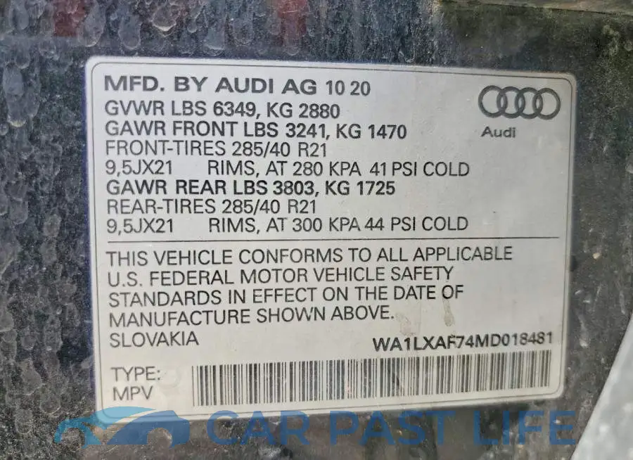 WA1LXAF74MD018481# 13