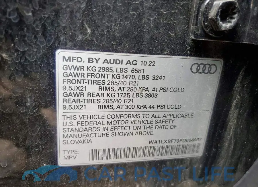 WA1LXBF70PD004037# 12