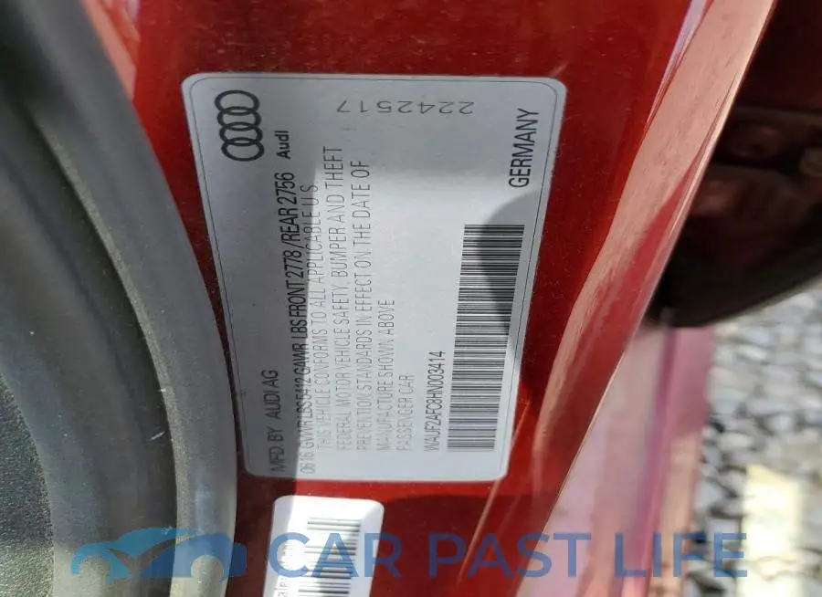 WAUF2AFC8HN003414# 12